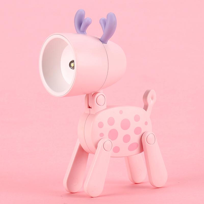 Creative Mini Led Desk Lamp Cartoon Folding Table Lamp Kids Room Bedroom Reading Book Light DIY Desktop Ornament Holiday Gifts