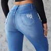 Módní dámské džíny zlomené dírky dámské jaro a léto novinka Slim lifting hip small feet kalhoty ženské