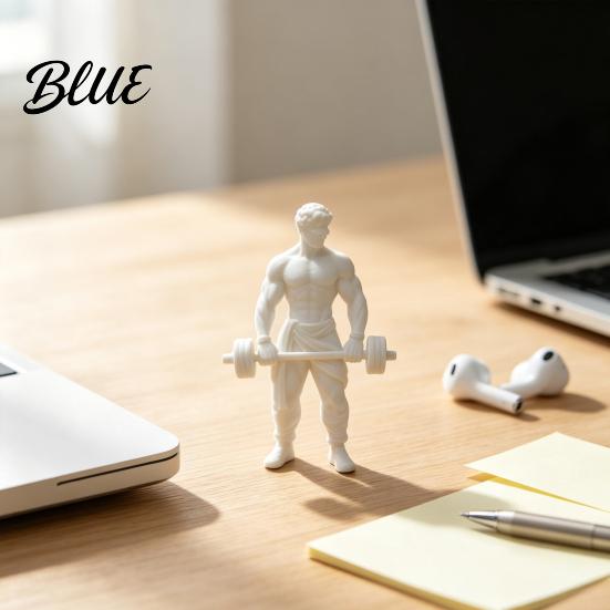 Bodybuilding Desk Decor 3D Printed Muscle Man Ornament, Fitness-Themed Sculpture for Bodybuilders, Gym Cabinet Decoration Sports Figure Weightlifting
