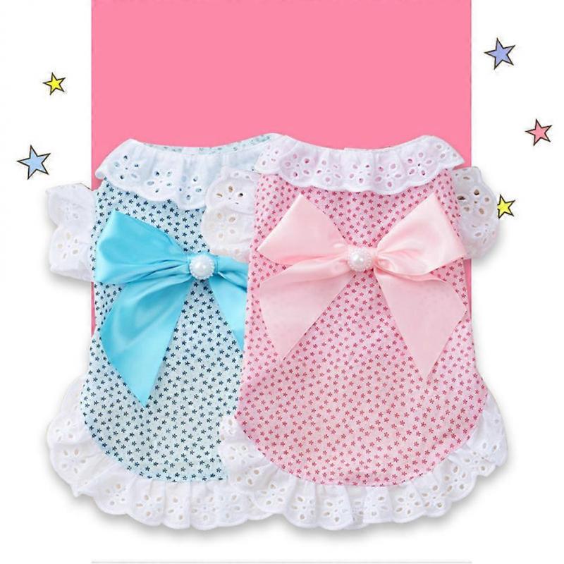 Dog Clothes Stylish Sweet Bow Dog Skirt for Pet Use 3Pcs Pink