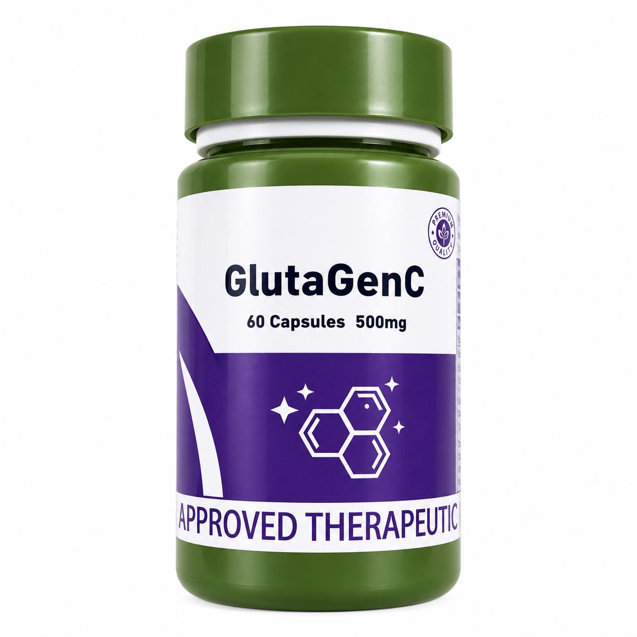 GlutaGenC Erweiterte Formel 500mg - 60 Kapseln | L-Glutathion, Mariner Kollagen & Vitamin C Komplex 1pack