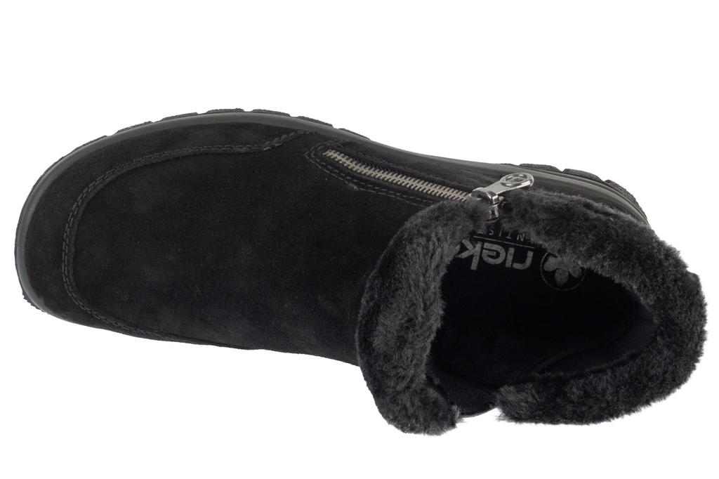 RIEKER Stiefeletten, schwarze Winterstiefel für Damen