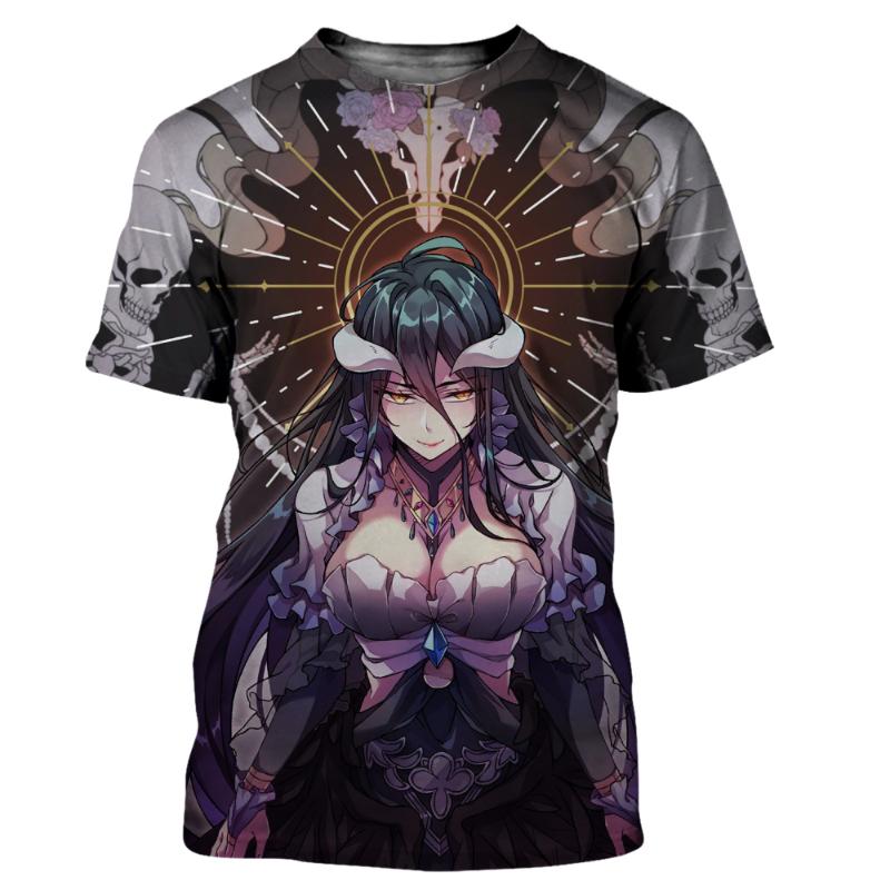 

Футболка с короткими рукавами Albedo для мужчин и женщин, летняя повседневная аниме-футболка Overlord, модные футболки с круглым вырезом в стиле Харадзюку XXXXXL