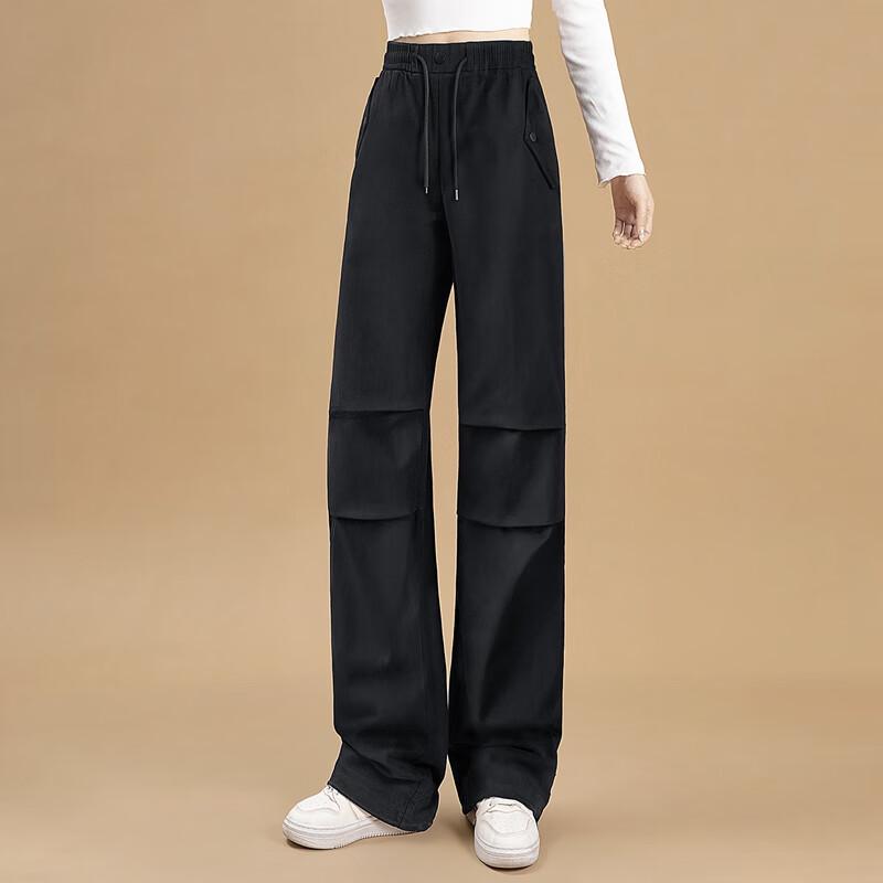Sibaishe Women's High-Waist Drawstring Casual Pants