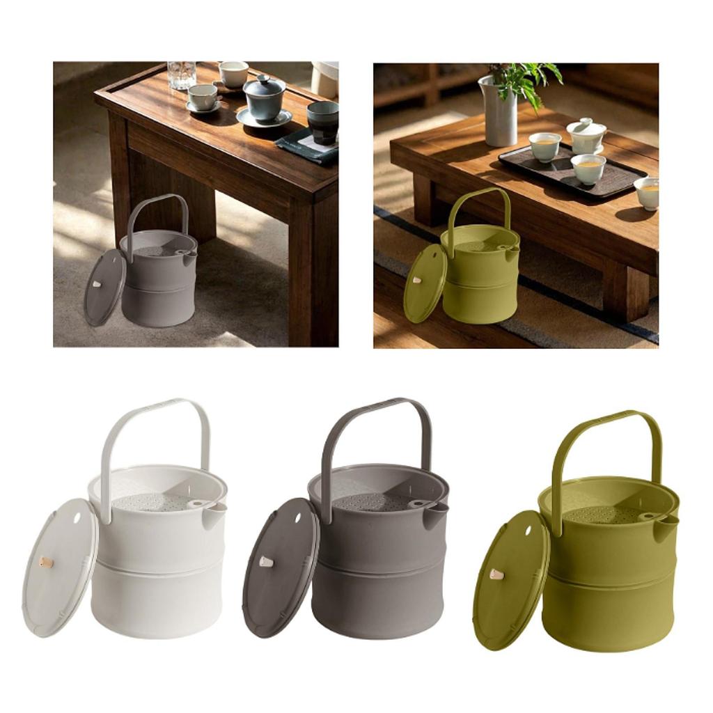 Tea Waste Bucket Waste Can Portable with Strainer Disposal Bin with Lid Liquid