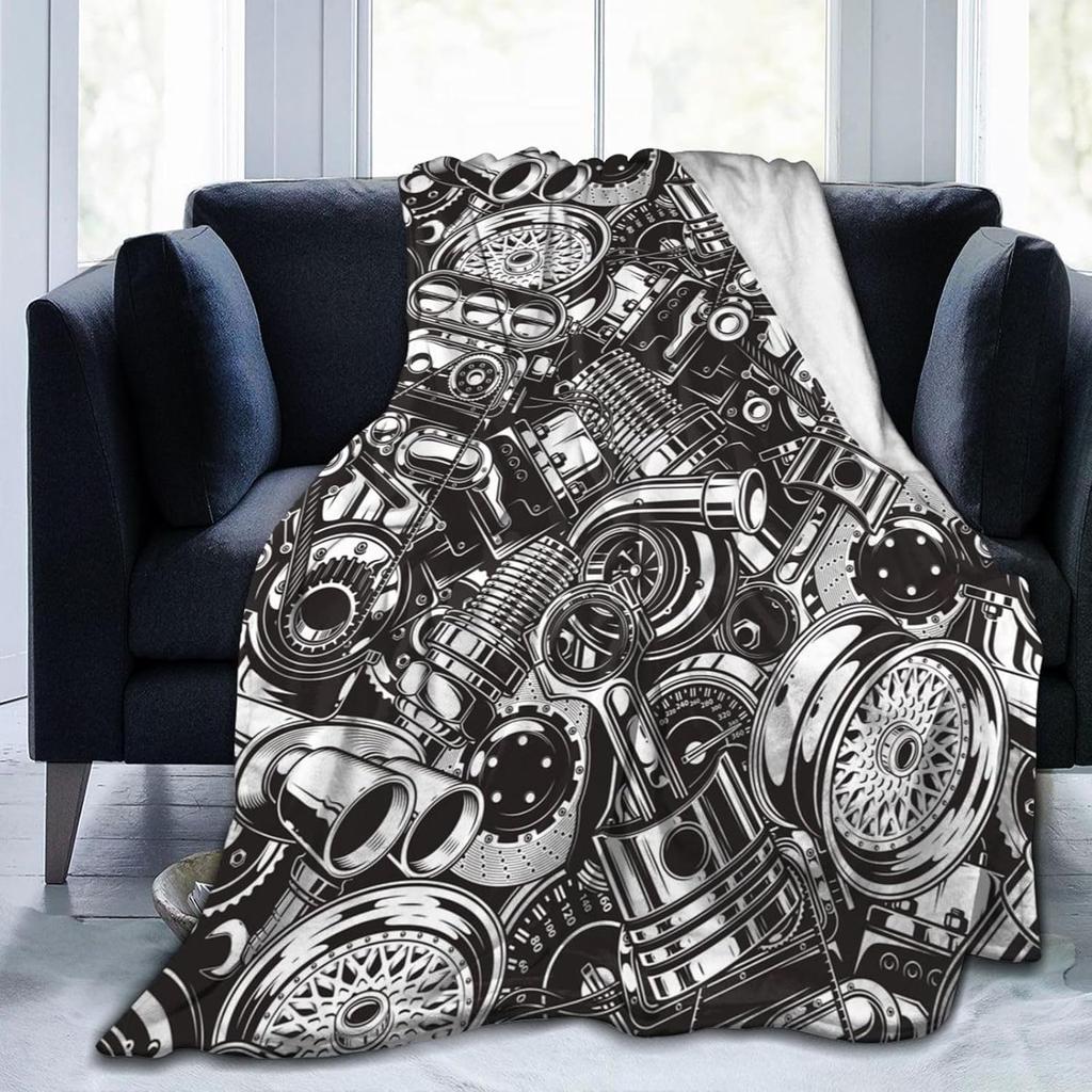 Cartoon Car Throw Blanket Soft Warm Lightweight Cozy Plush Flannel Plush Blanket Bed Couch Sofa Office Decor Gift for Kids Women