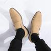 Men's Casual British Monk Strap Suede Shoes - Formal Square Toe Retro Apricot