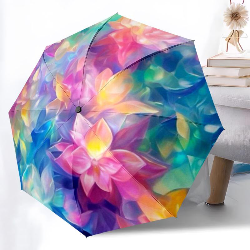 1pc Floral Harmony Automatic Open/close Umbrella, 8-Rib sturdy structure, Auto Folding/Opening, Portable Travel Umbrella for Women,094
