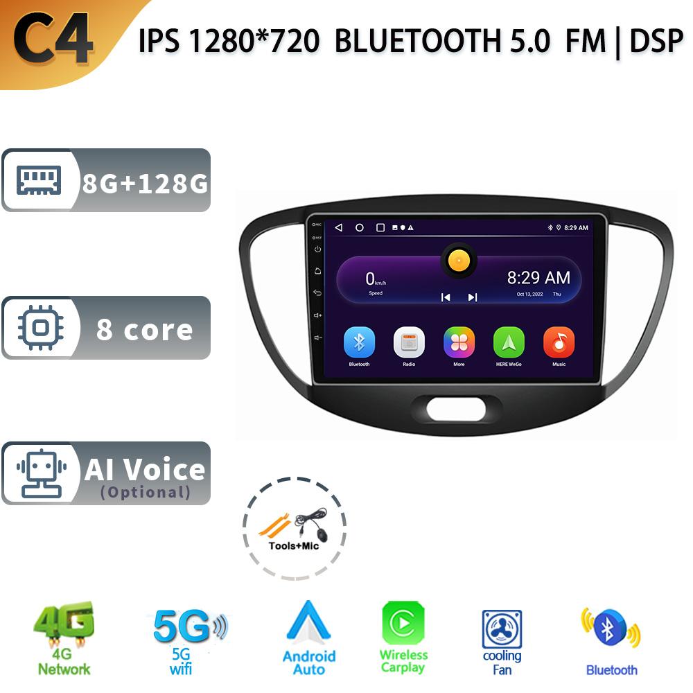 Android 13 For Hyundai I10 Year 2010-2013 Auto Car Radio Multimedia Navigation Car GPS Carplay Radio 2 Din Screen
