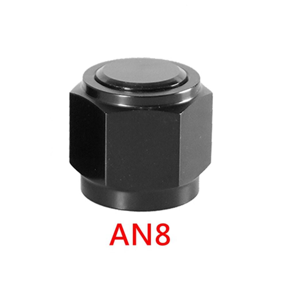 1Pcs High Quality Hex Head Port Fitting AN4 AN6 AN8 AN10 AN12 Adapter Female Flare End Cap Plug Tube Fitting Aluminum Black