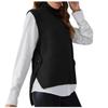 Dames Gebreide Lange Pullover Mouwloos Casual Trui Winter Tops