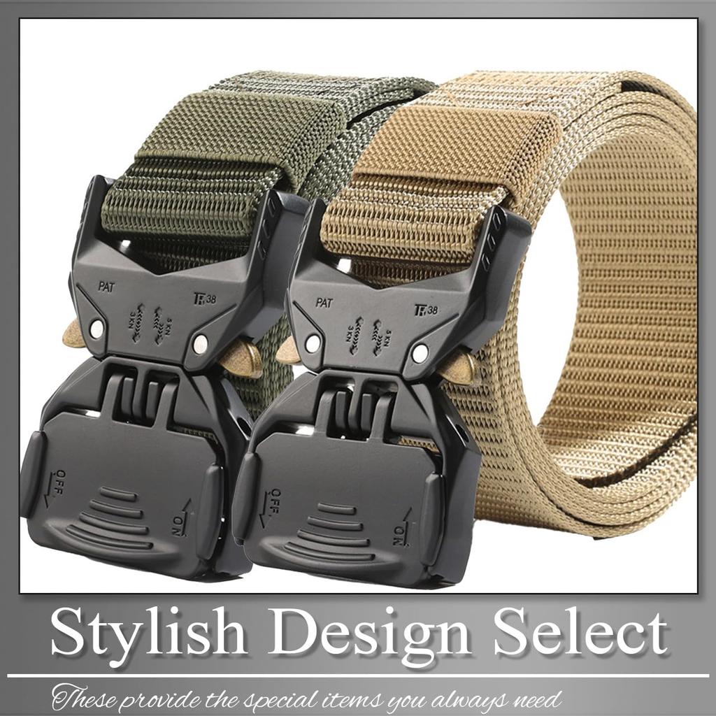 Belt with Simple for Outdoor LBT674 [Buzz Selection] Side-Release Buckle, Design, Work, Use, Men's & Women's, (Black)
