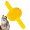 Self-Cleaning Cat Brush with Massage Corner, Portable Silicone Cat Hair Remover for Furniture, Sofa, and Home Cleanliness - Yellow