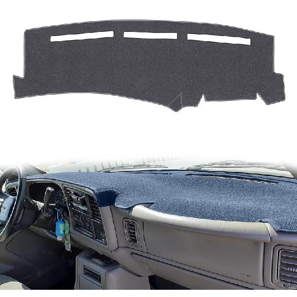 Dash Cover  Fit For 1999-2006 GMC Sierra/Chevy Chevrolet Silverado,2000-2006 GMC Yukon XL/Chevy Suburban Tahoe Avalanche,Dashboard Mat Pad (Gray)
