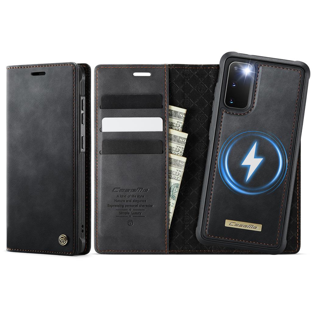 For Samsung Galaxy S20 4G/Galaxy S20 5G Case CASEME C49 Compatible with MagSafe RFID Blocking Detachable Wallet Leather Phone Cover