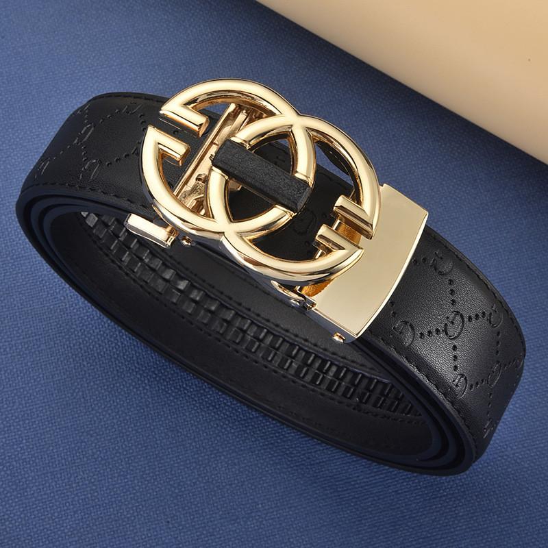 Men Genuine Fashion Leather Belt With Auto Buckle For Office And Casual Outfits