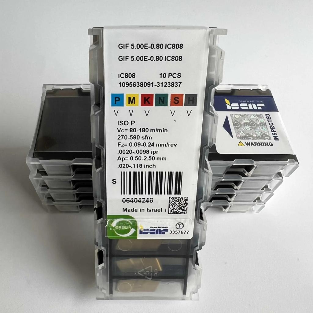 ISCAR / GIF5.00E-0.80 IC808 /Industrial Indexable Carbide Inserts 10 Pcs
