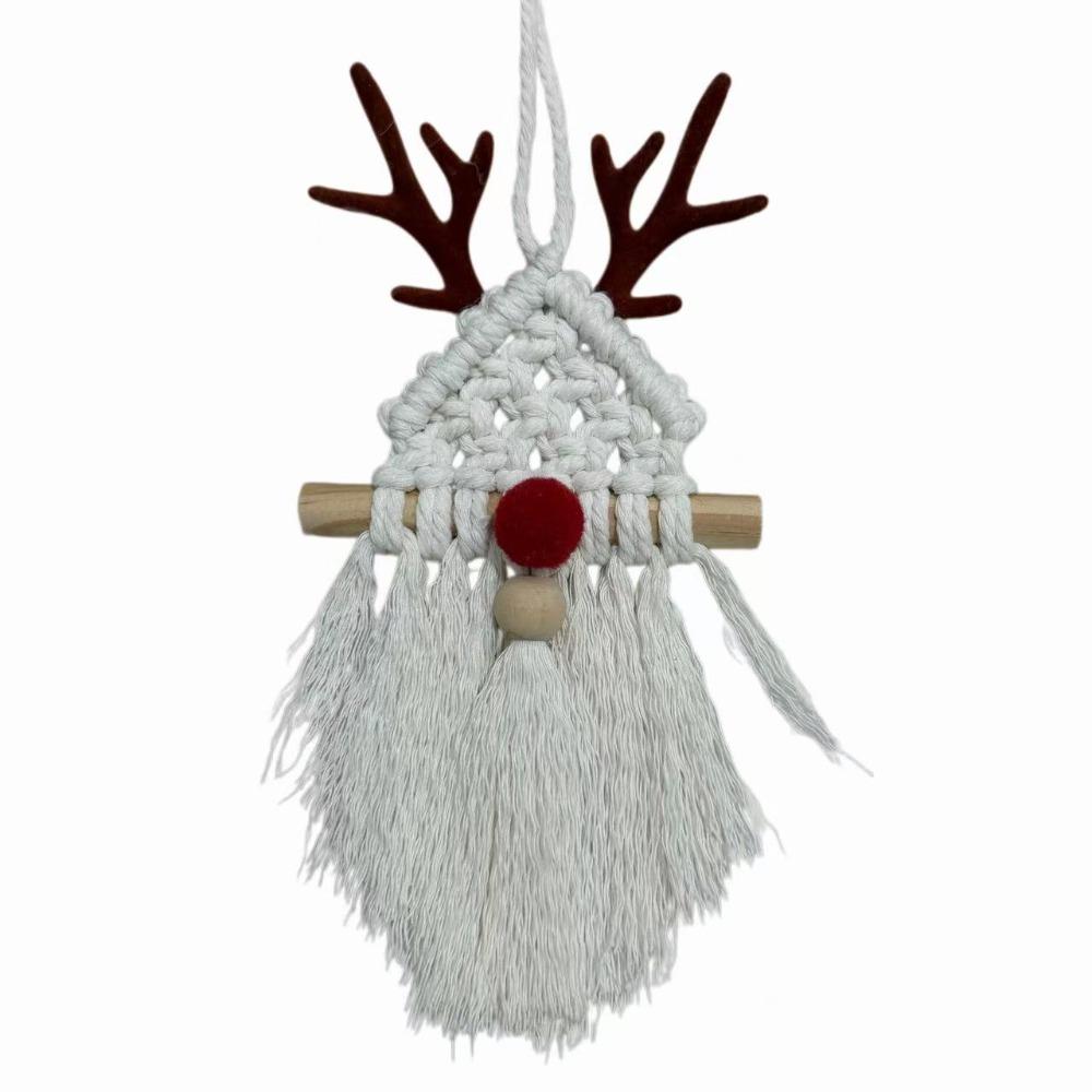 Santa Claus Christmas Tree Tapestry Bohemian Style Cotton Rope Tapestry Living Room