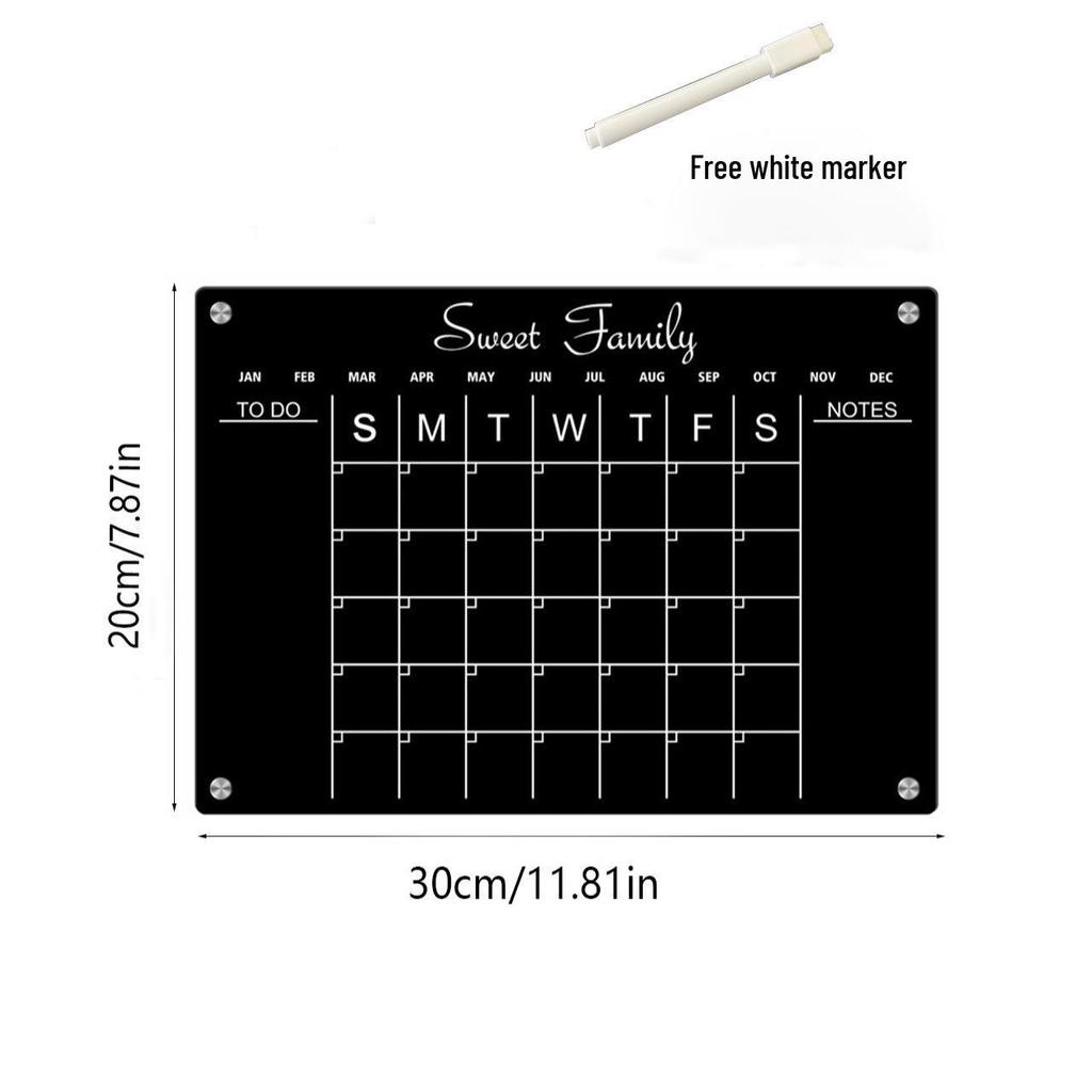 2mm Magnetic Acrylic Dry-Erase Board: Weekly Planner & Daily Calendar Refrigerator Magnet