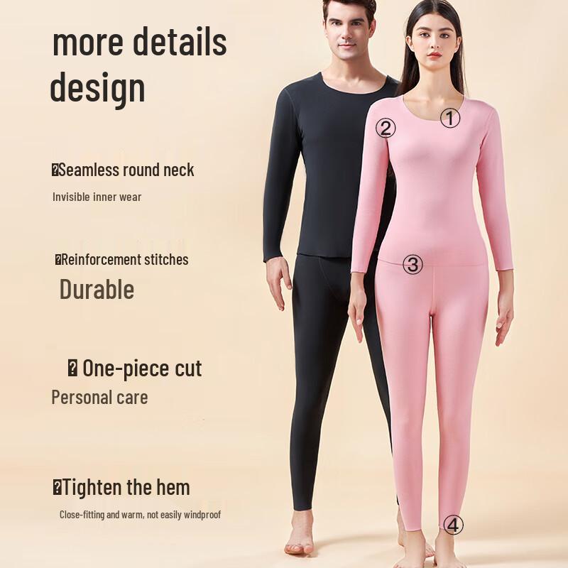 Langsha Seamless Velvet-Lined Thermal Underwear Set