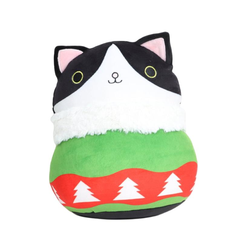 

Кошка Рождество Черная Корова Плюшевая Игрушка Подушка в Форме Животного Украшение Дома Подарок Детям Style D
