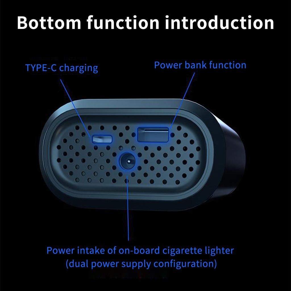Portable Cordless Air Compressor USB Rechargeable Car Tire Inflator Power Bank Air Pump 150PSI with