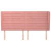 Headboard with Ears Pink 183 X 23 X 118 128 Cm Velvet