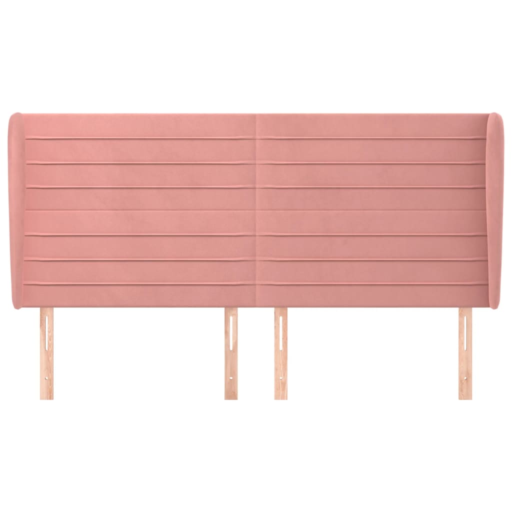 Headboard with Ears Pink 183 X 23 X 118 128 Cm Velvet