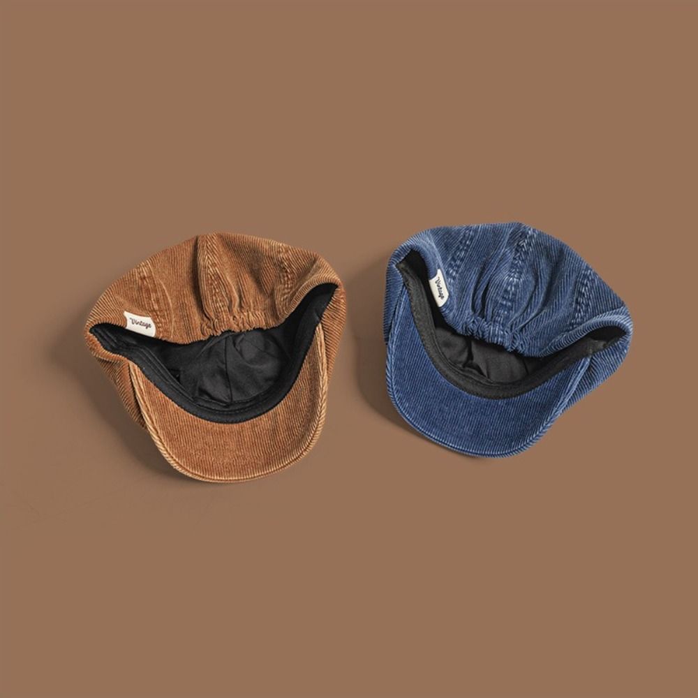Corduroy Forward Cap Adjustable Octagonal Hat Fashion Newsboy Hats Autumn Winter