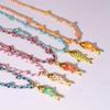 Trendiges Fischdesign Verstellbare Seilkette Edelstahl-Anhänger Halskette Weicher Bequemer Schmuck für Damen Herren Geschenk