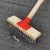 Solid Wood Long Handle Stiff Bristle Floor Brush for Bathroom & Kitchen Tile Grout and Cement Cleaning.