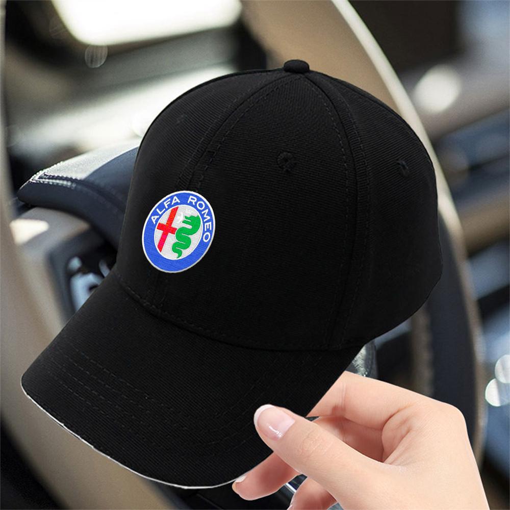 AAACI1 Car Baseball Cap Men Women Duck Tongue Cap Unisex Adjustable Outdoor Sun Hat For Alfa Romeo Giulietta 159 147 Stelvio Mito Valve