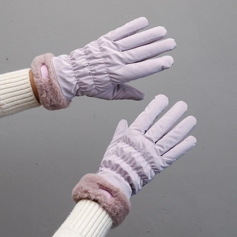New riding Korean version cute female windproof velvet thickened cotton ski waterproof