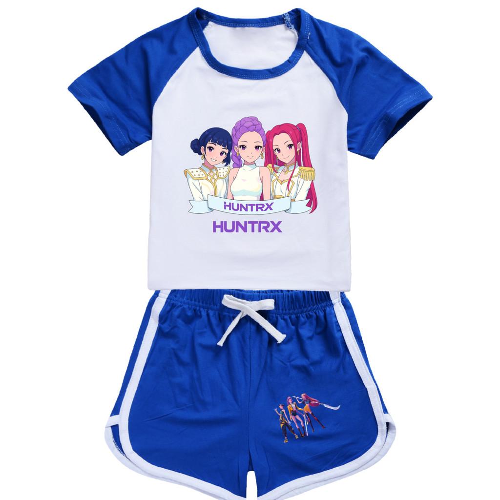 5026 Kids Girls POP Rumi Zoey Mira Print T-shirt Shorts Sport Tracksuit Clothes Set