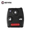 KEYYOU 20X 2 3 4 3+1 Buttons Rubber Pad Key Shell For Honda Civic Accord CR-V Pilot Remote Car Key Fob Case Cover