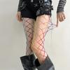 Y2K Rainbow Fishnet Stockings Large Mesh Sexy Mesh Stockings See-through Tights  Girls
