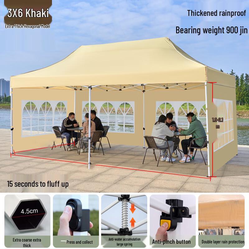 OEING Outdoor Hexagonal Tent Sidewall with Windows