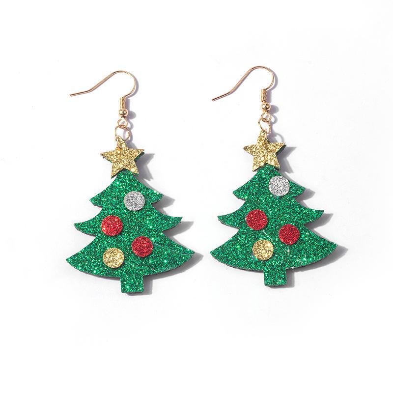 3D Cartoon Santa, Snowman, and Reindeer Christmas Earrings