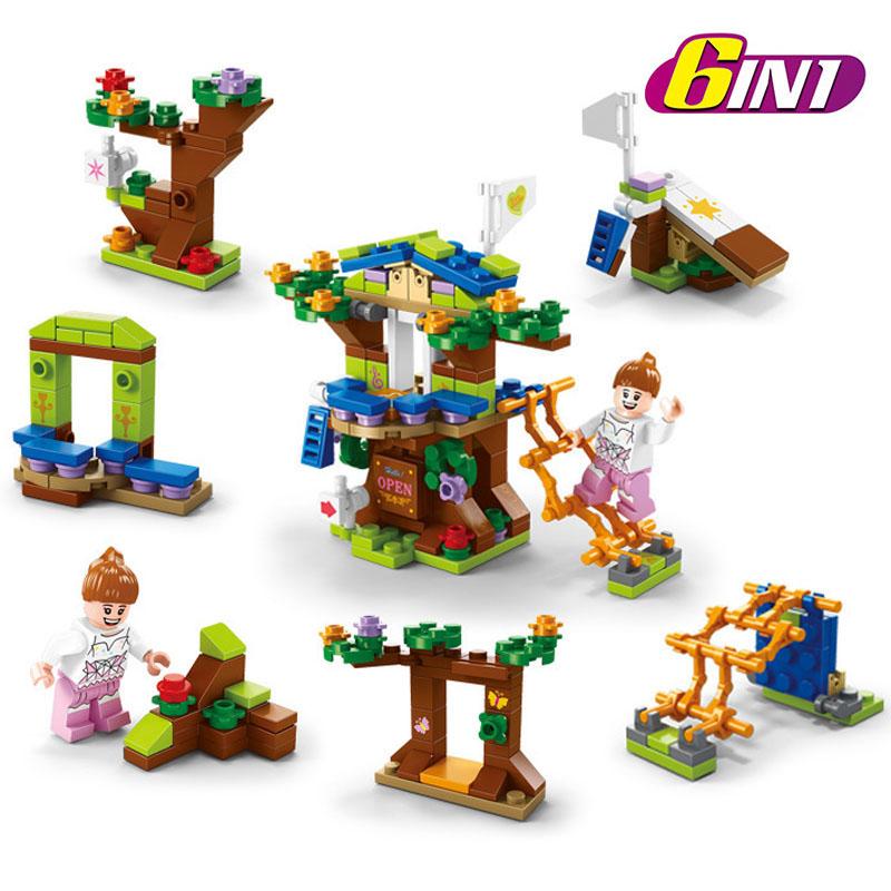 2 IN 1 SLUBAN Girl Royal Carriage Wagon Model Building Blocks Enlighten Action Figure Toys For Children