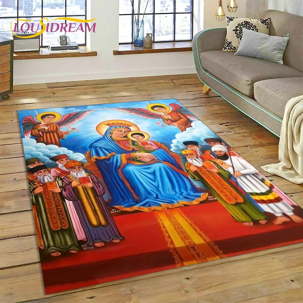 Cartoon Africa Ethiopian Custom Painting Art Carpet Rug for Bedroom Living Room Home Sofa Decoration,kids Large Decor Floor Mat
