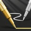 6pcs Golden And Silvery Permanent Golden Marker Pens - Waterproof, Suitable for DIY Crafts, Resin Art, And Office Supplies