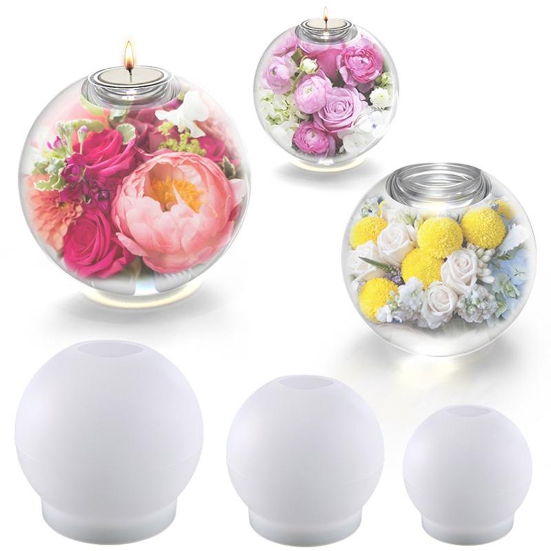 Pack of 3pcs Round Ball Shape Pendant Silicone Mould Flowerpot Pen Holder DIY Handmade Crafts Making