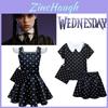 The Addams Family Wednesday Cosplay Costume Black Dress For Halloween Party