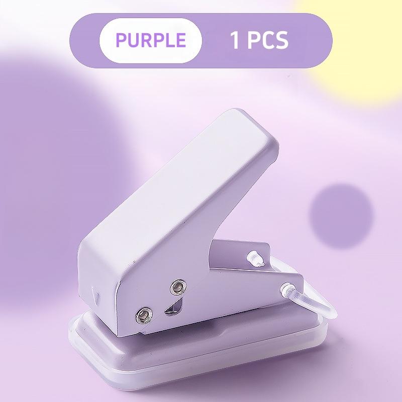 1pcs Macaron Color Single-Hole Mini Hole Punch Portable Manual Puncher for School Office DIY Crafts Stationery Office A3067