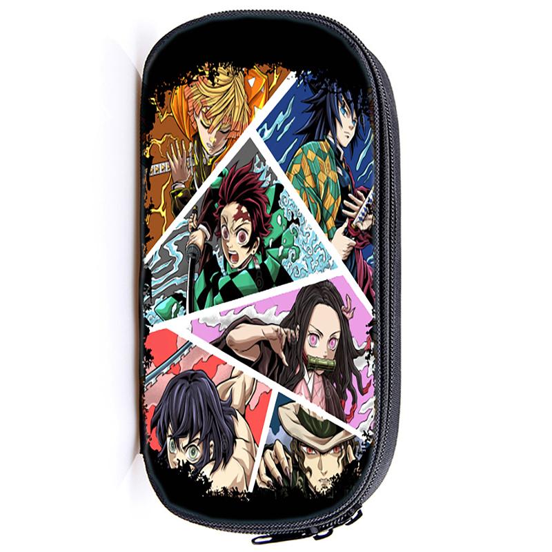 Demon Slayer Kamado Tanjirou Pencil Case Nezuko Boys Girls Kids Zenitsu Kimetsu No Yaiba Pencil Box Students Anime Pen Bags Children Gifts