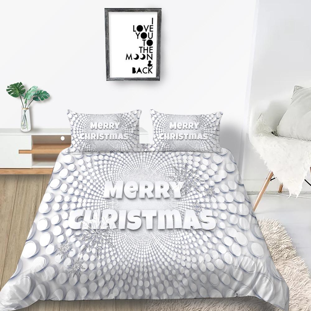 Quilt Cover Pillowcase Two Or Three-Piece Set Christmas Gift Polyester Digital Printing