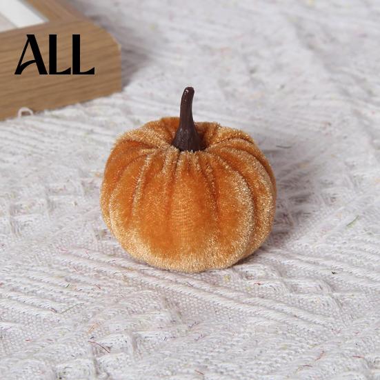 Soft Fabric Pumpkin Set 20 PCS Velvet Decorative Ornaments, Multi-Color Artificial Fall Harvest Decor Reusable Halloween Decorations for Mantel Table