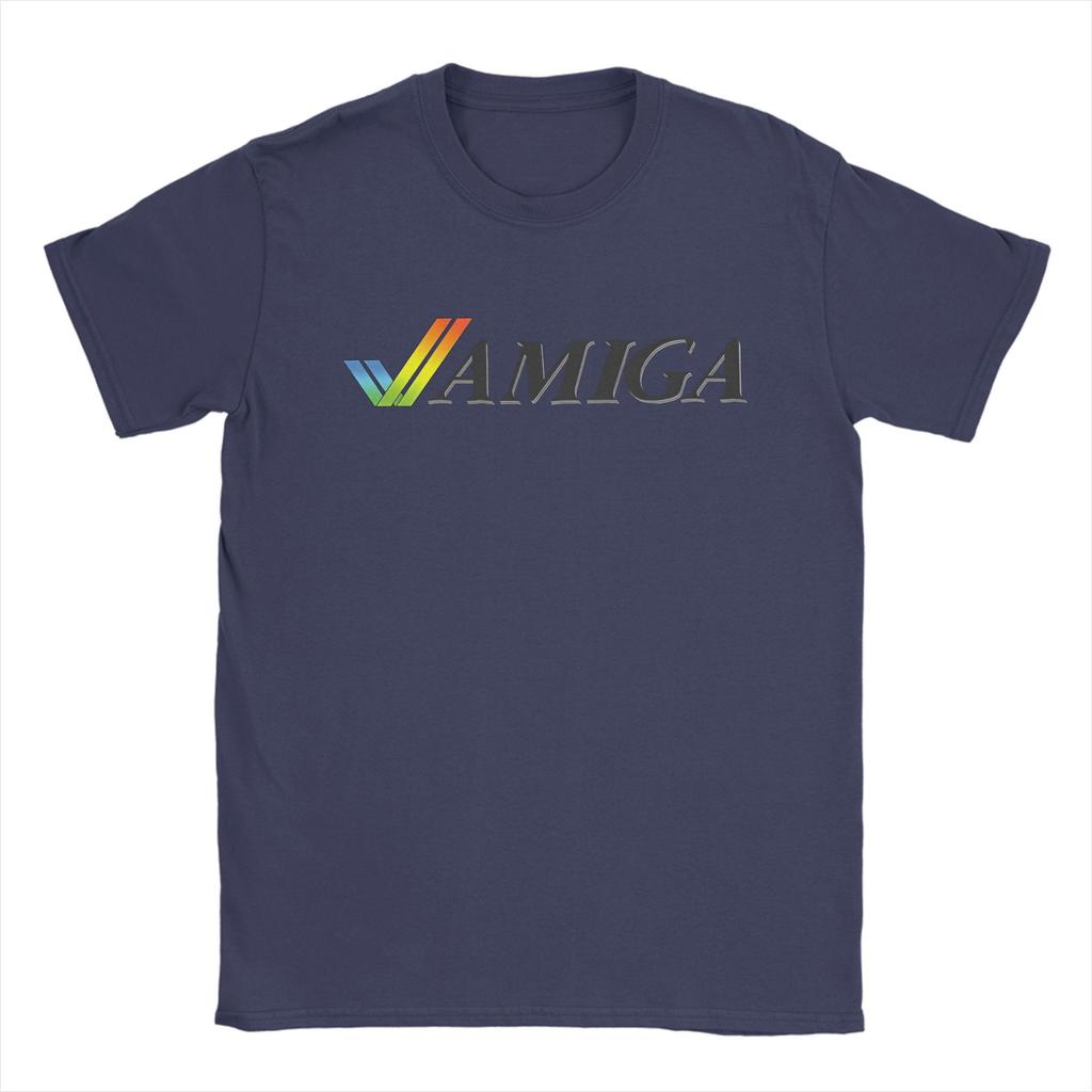 Amiga Retro Computing T-Shirt für Männer Frauen Reine Baumwolle Vintage T-Shirts Rundhals T-Shirts Kurzarm Kleidung Erwachsene