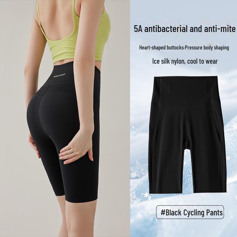 Lulu Women's High Waist Shark Yoga Shorts - Thin, Summer Sports Cycling Pants