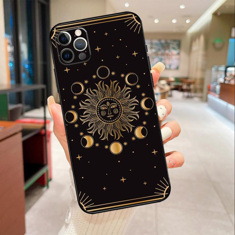 

Чехол для телефона Полумесяц Таро Звезды Солнце для iPhone 17 16 15 14 13 12 11 Pro Max mini 16 Plus 16e 17 Air Защитная крышка iPhone 17